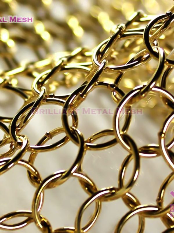 Bronze Brass Stainless Steel Ring Mesh Door Curtain Chainmail Curtain Fireplace